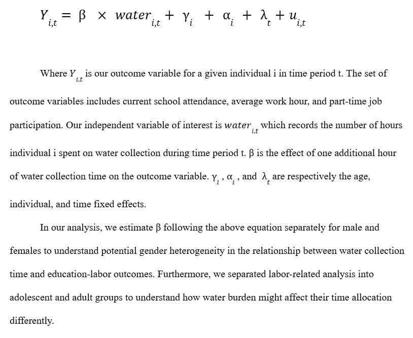 Picture of the estimation strategy and explanation of variables